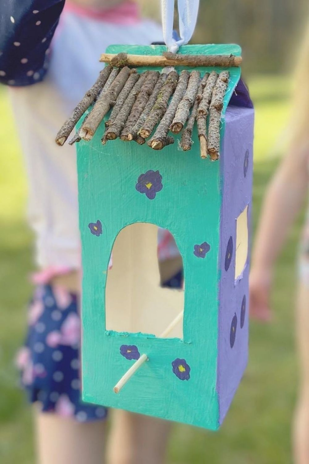 Milk Carton Bird Feeder for 27 Easy Kids Crafts with Recycled Materials (Turn Trash into Treasure)