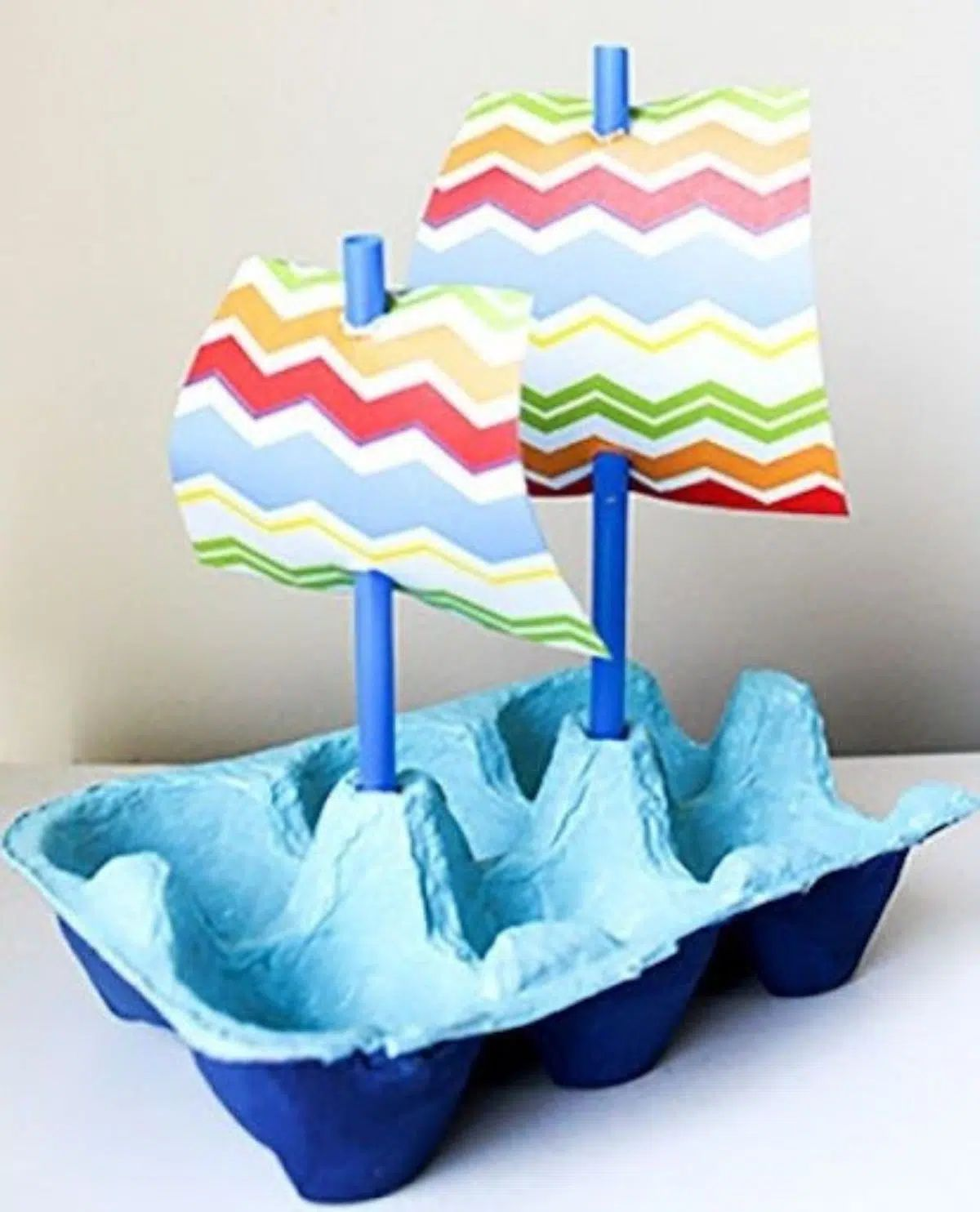 Egg Carton Boats for 27 Easy Kids Crafts with Recycled Materials (Turn Trash into Treasure)