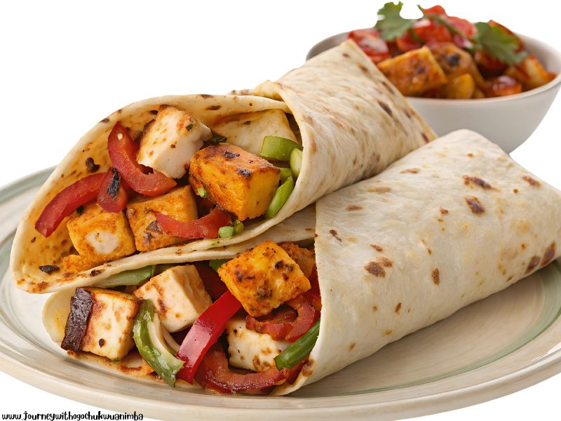 Garlic Cheese Chicken Tortilla Wraps