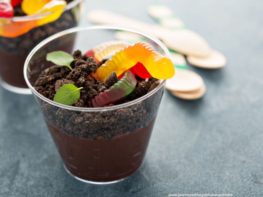 Graveyard Dirt Cups for halloween-dinner-ideas