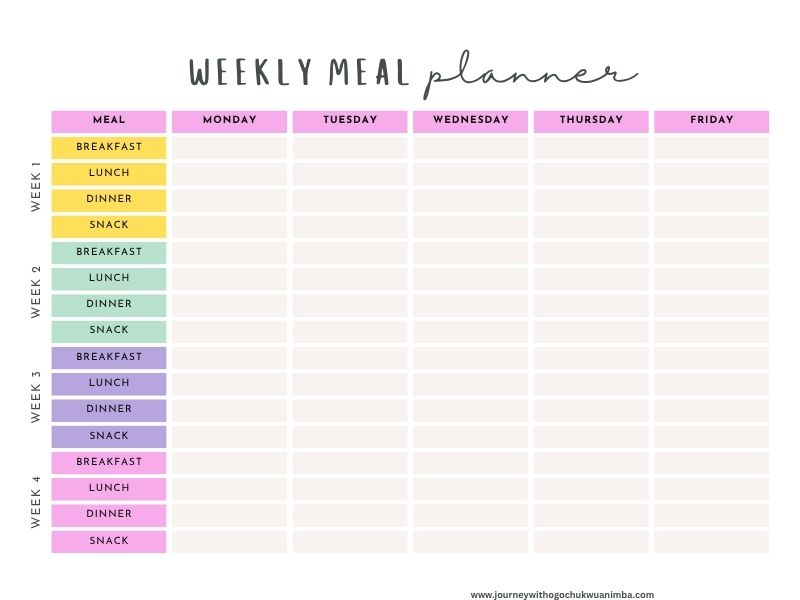 weekly meal plan