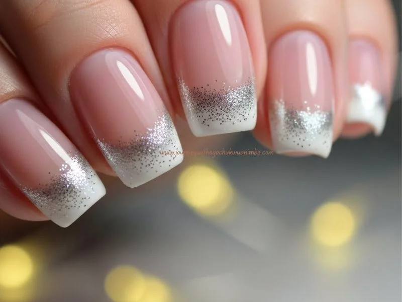 Icy Blue Chrome Nails