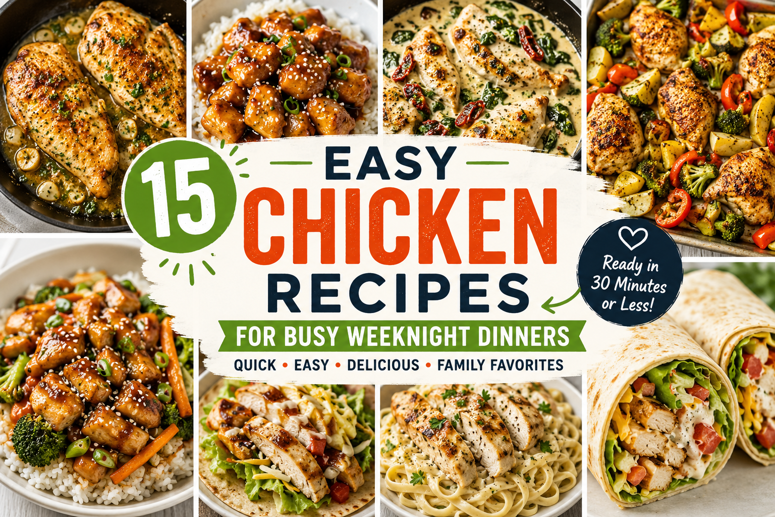 15 Easy Chicken Recipes for Busy Weeknight Dinners