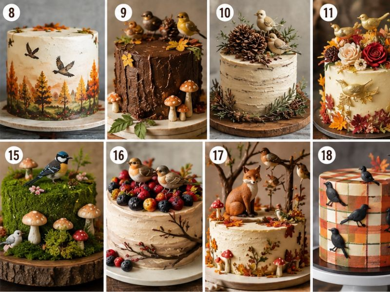19 Easy Fall Birthday Cake Ideas with Beautiful Bird Decorations