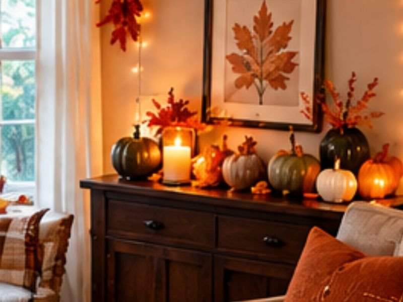 Simple Thanksgiving decor for a small home
